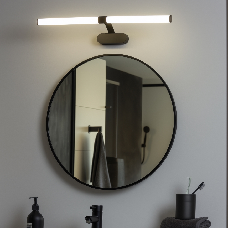 Brilagi - Lampă LED pentru oglindă de baie 2 în 1 TUBEO, 8 W / 230 V, 60 cm, IP44, negru