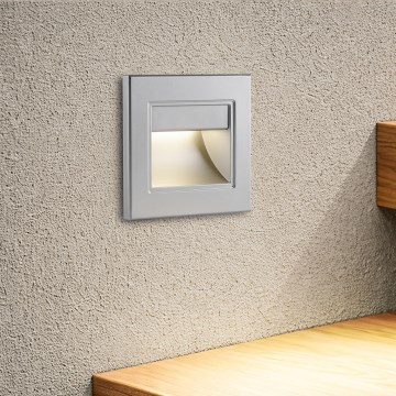 Brilagi - Corp de iluminat LED pentru scări STEP LIGHT, 1,5W/230V, IP44, argintiu