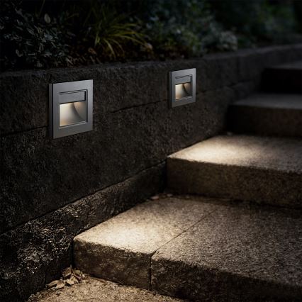 Brilagi - Corp de iluminat LED pentru scări STEP LIGHT, 1,5W/230V, IP44, argintiu