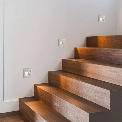 Brilagi - Corp de iluminat LED pentru scări STEP LIGHT, 1,5W/230V, IP44, argintiu