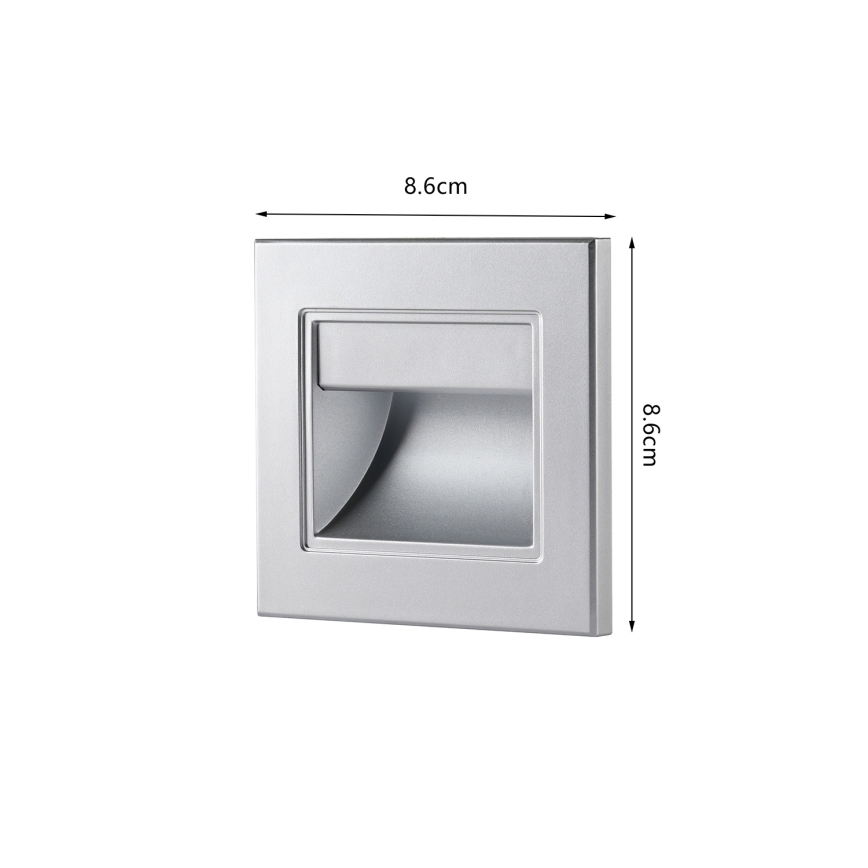 Brilagi - Corp de iluminat LED pentru scări STEP LIGHT, 1,5W/230V, IP44, argintiu