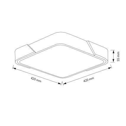 Brilagi - Plafonieră LED dimabilă PILANA LED/48W/230V 3000-6500K stejar/negru 42x42 cm + telecomandă