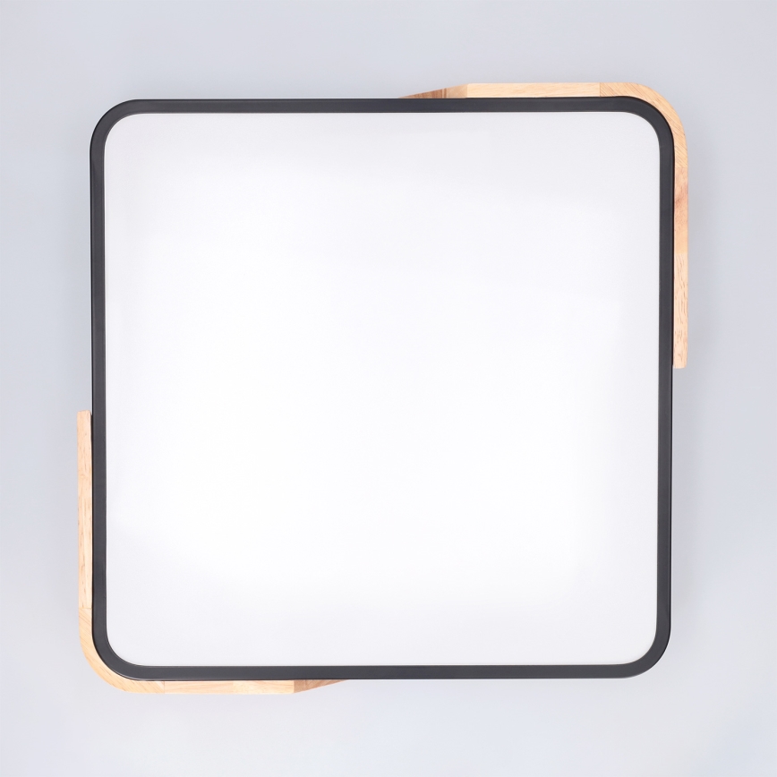 Brilagi - Plafonieră LED dimabilă PILANA LED/48W/230V 3000-6500K stejar/negru 42x42 cm + telecomandă