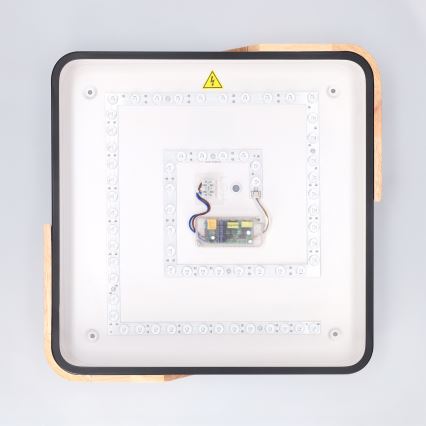 Brilagi - Plafonieră LED dimabilă PILANA LED/48W/230V 3000-6500K stejar/negru 42x42 cm + telecomandă