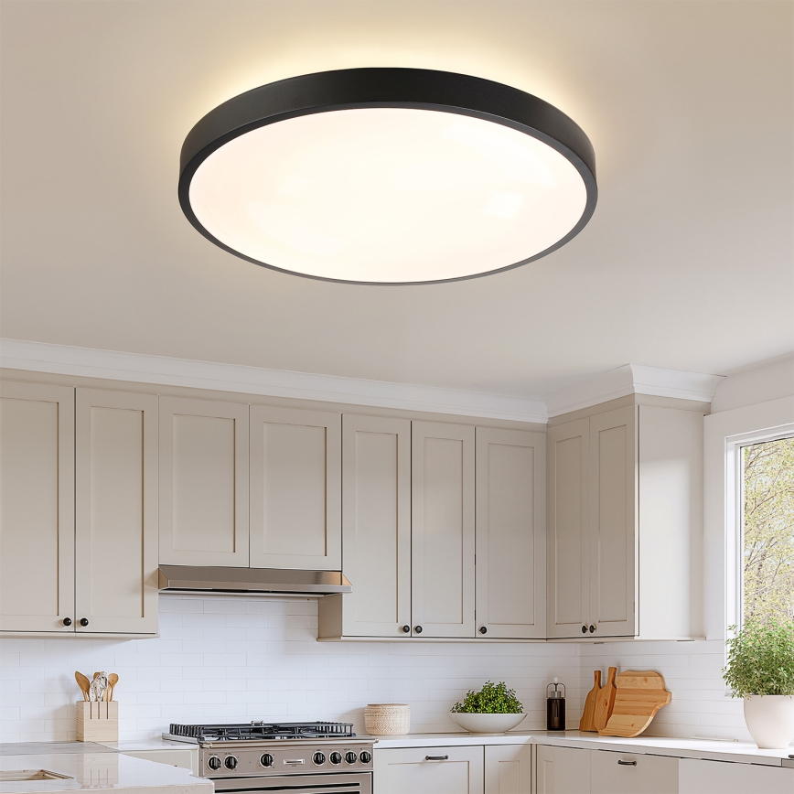 Brilagi - Plafonieră LED dimmabilă GLASS POOL DOUBLE LED/80W/230V 3000-6000K 60 cm neagră + telecomandă