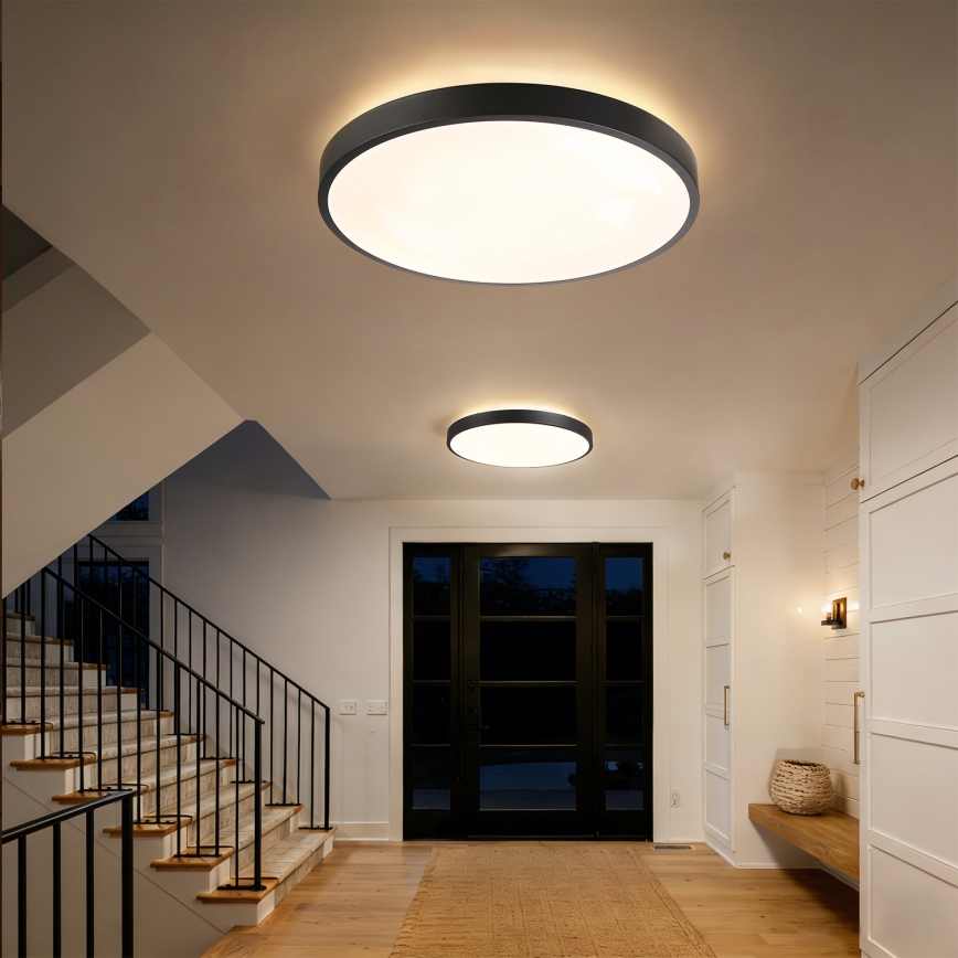 Brilagi - Plafonieră LED dimmabilă GLASS POOL DOUBLE LED/80W/230V 3000-6000K 60 cm neagră + telecomandă