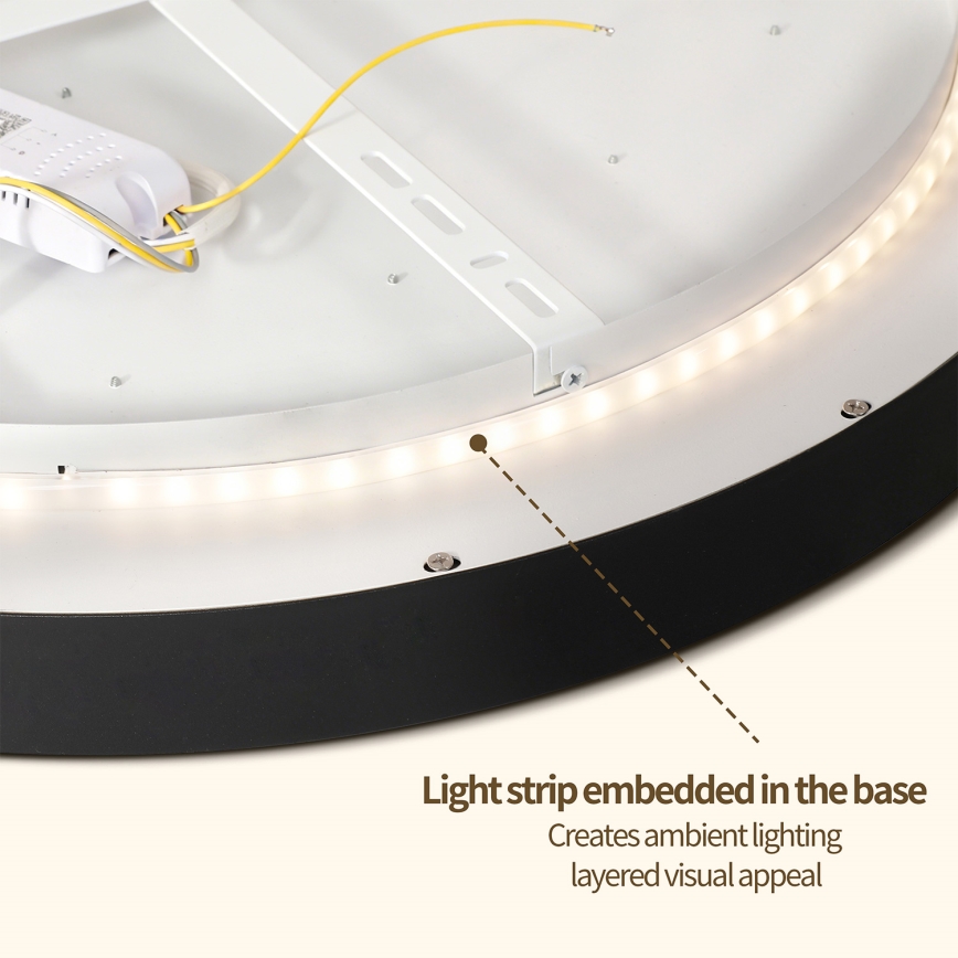 Brilagi - Plafonieră LED dimmabilă GLASS POOL DOUBLE LED/80W/230V 3000-6000K 60 cm neagră + telecomandă