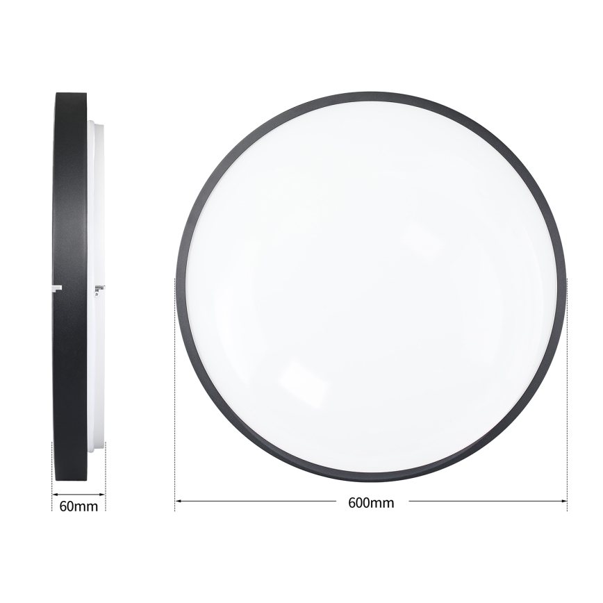 Brilagi - Plafonieră LED dimmabilă GLASS POOL DOUBLE LED/80W/230V 3000-6000K 60 cm neagră + telecomandă