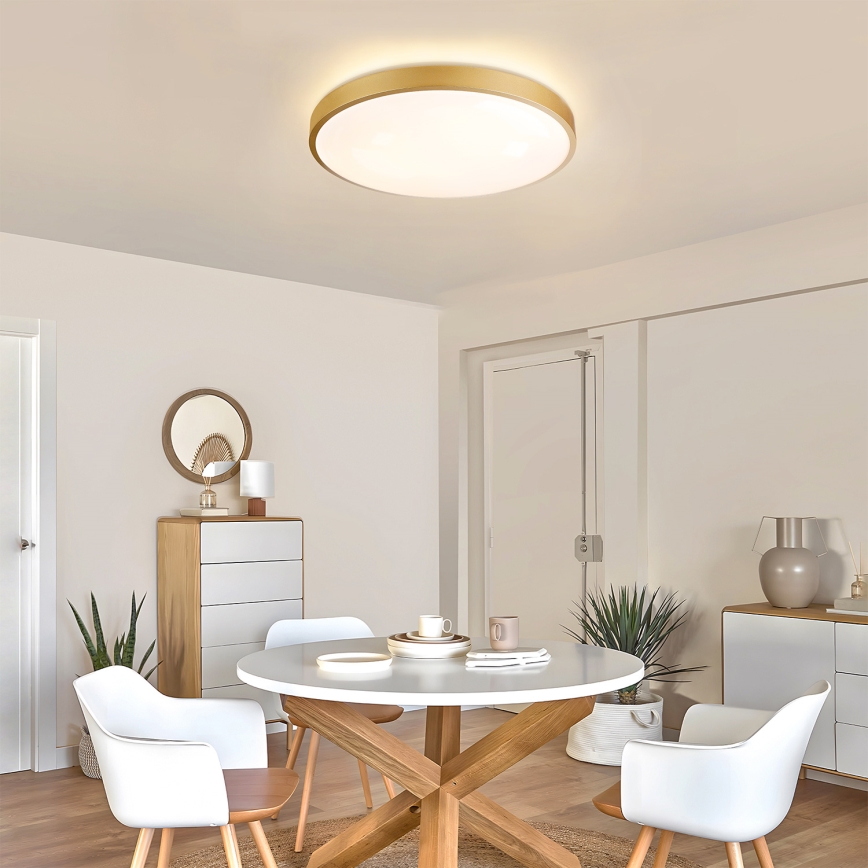 Brilagi - Plafonieră LED dimabilă GLASS POOL DOUBLE, 60W, 230V, 3000-6000K, 50 cm, auriu + telecomandă