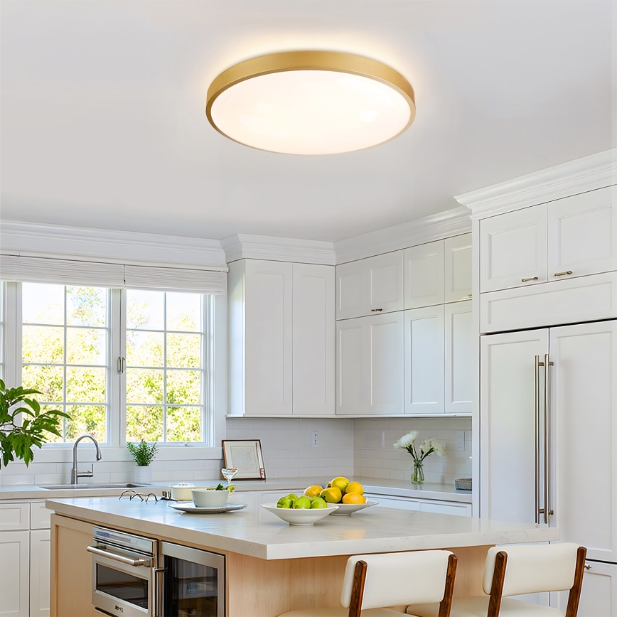 Brilagi - Plafonieră LED dimabilă GLASS POOL DOUBLE, 60W, 230V, 3000-6000K, 50 cm, auriu + telecomandă