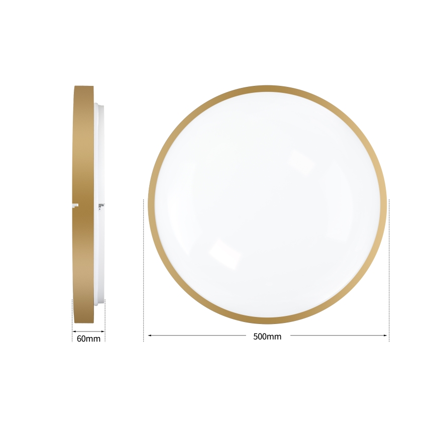 Brilagi - Plafonieră LED dimabilă GLASS POOL DOUBLE, 60W, 230V, 3000-6000K, 50 cm, auriu + telecomandă