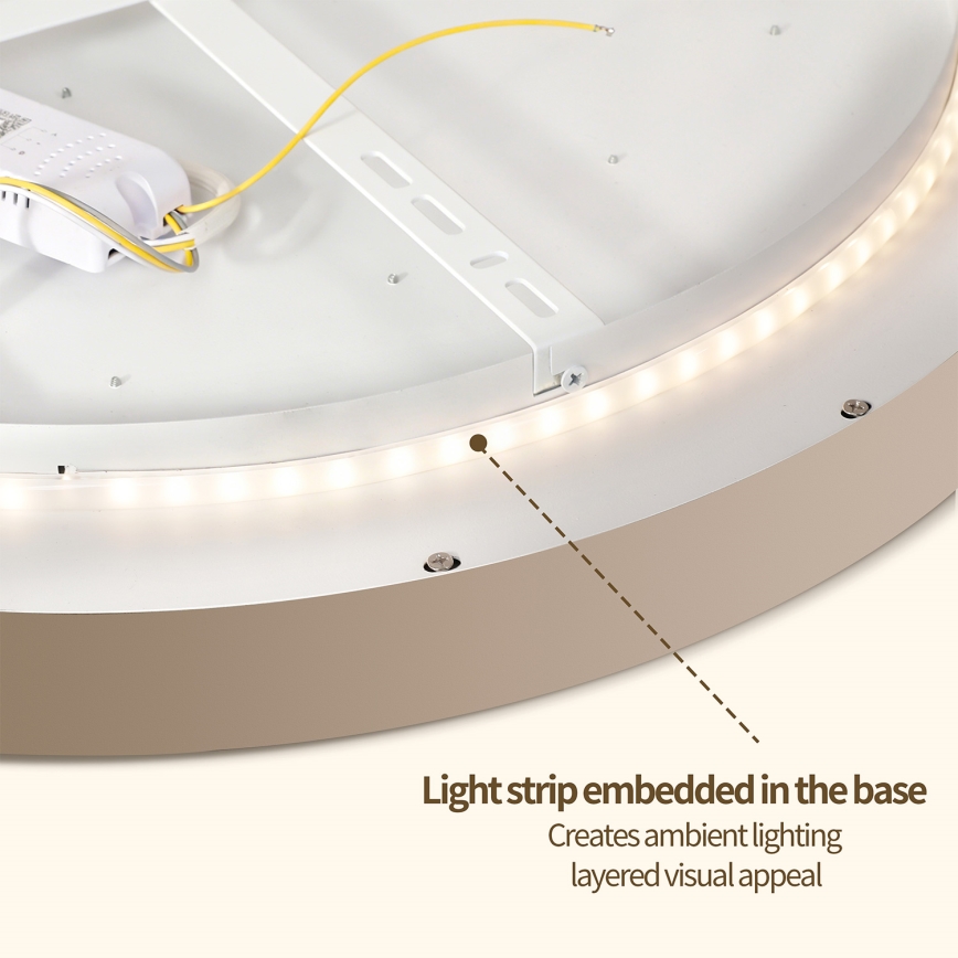 Brilagi - Plafonieră LED reglabilă GLASS POOL DOUBLE LED/60W/230V 3000-6000K 50 cm bej + telecomandă