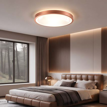 BRILAGI - Plafonieră LED dimabilă GLASS POOL DOUBLE LED/60W/230V Ø 50 cm, finisaj cupru + telecomandă inclusă