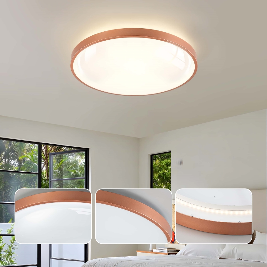 BRILAGI - Plafonieră LED dimabilă GLASS POOL DOUBLE LED/60W/230V Ø 50 cm, finisaj cupru + telecomandă inclusă