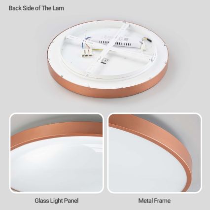 BRILAGI - Plafonieră LED dimabilă GLASS POOL DOUBLE LED/60W/230V Ø 50 cm, finisaj cupru + telecomandă inclusă