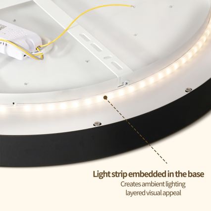 Brilagi - Plafonieră LED dimabilă GLASS POOL DOUBLE LED/60W/230V 3000-6000K 50 cm neagră + telecomandă