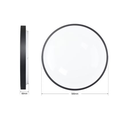 Brilagi - Plafonieră LED dimabilă GLASS POOL DOUBLE LED/60W/230V 3000-6000K 50 cm neagră + telecomandă