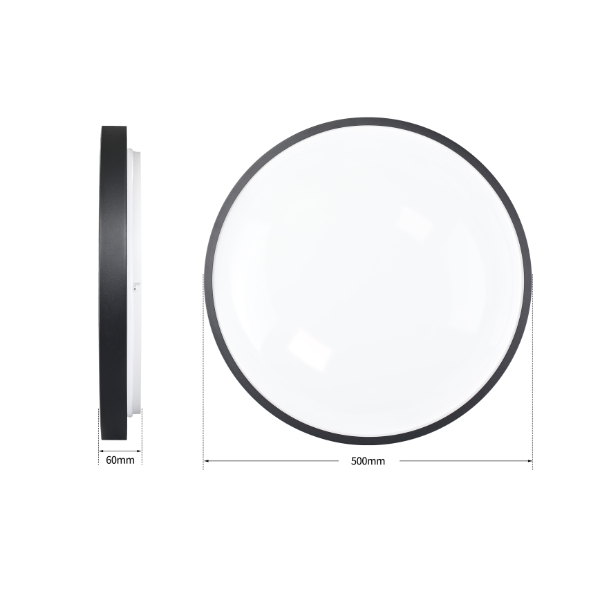 Brilagi - Plafonieră LED dimabilă GLASS POOL DOUBLE LED/60W/230V 3000-6000K 50 cm neagră + telecomandă