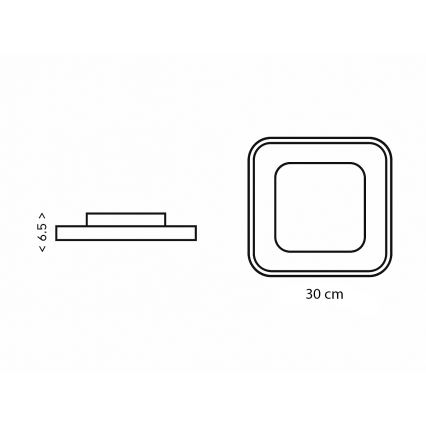 Brilagi - Plafonieră LED dimabilă TRIVARO LED/65W/230V 3000-6000K 30x30 cm + telecomandă