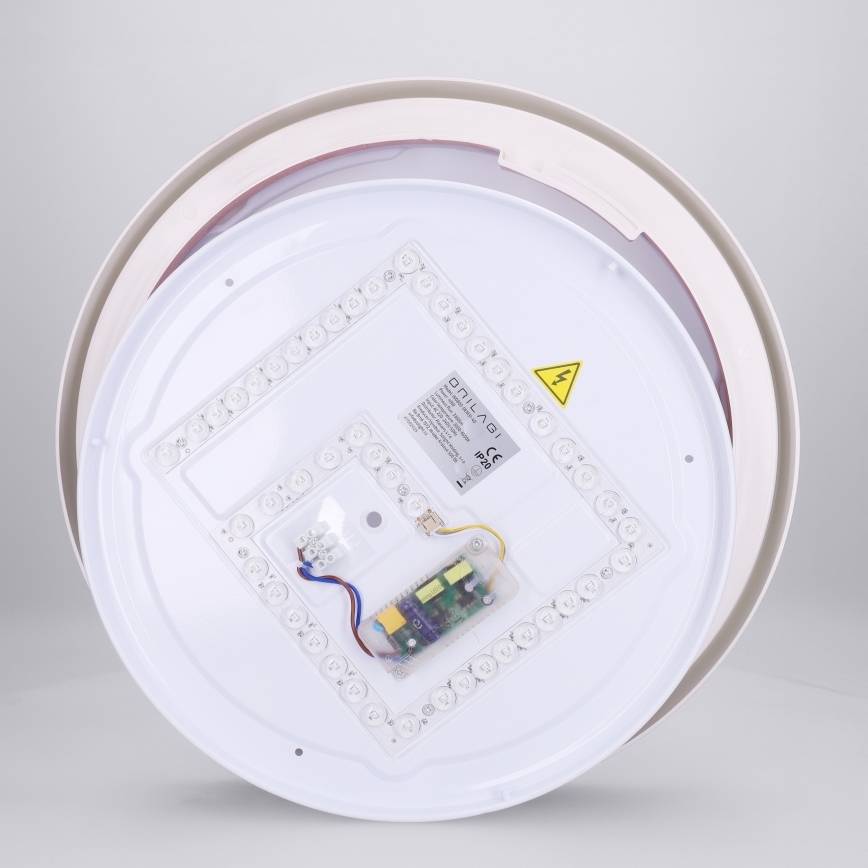 Brilagi - Plafonieră LED cu intensitate reglabilă MATTEO, 48W, 230V, 3000–6500K, Ø41 cm, roșie + telecomandă