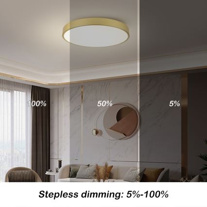 Brilagi - Plafonieră LED reglabilă POOL SMART LED/100W/230V 3000-6000K 80 cm aurie Wi-Fi Tuya + telecomandă