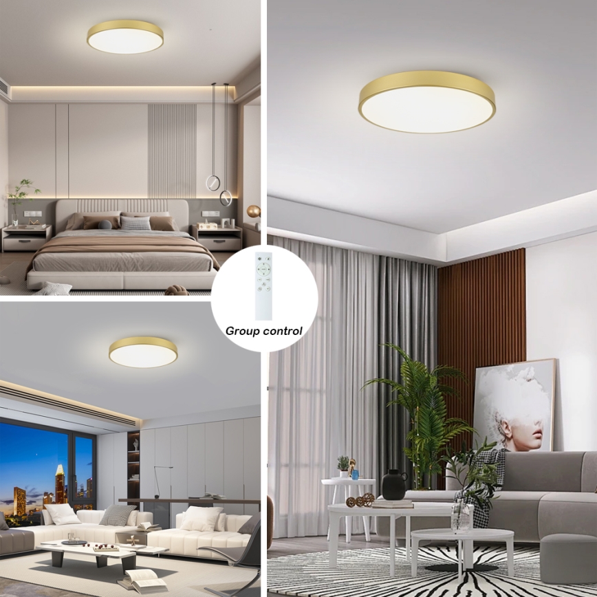 Brilagi - Plafonieră LED reglabilă POOL SMART LED/100W/230V 3000-6000K 80 cm aurie Wi-Fi Tuya + telecomandă
