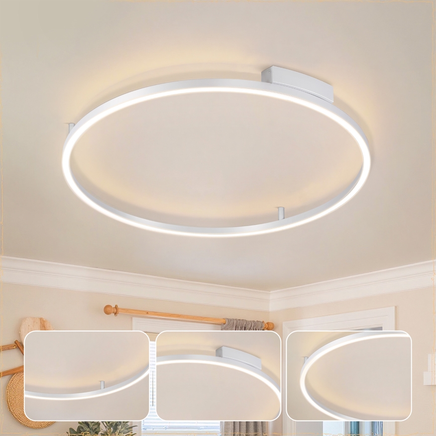 Brilagi - Plafonieră LED dimabilă PORTOFINO LED/60W/230V 3000-6000K Ø 80 cm argintie + telecomandă