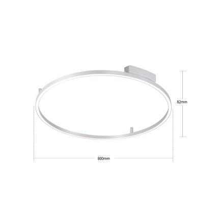 Brilagi - Plafonieră LED dimabilă PORTOFINO LED/60W/230V 3000-6000K Ø 80 cm argintie + telecomandă