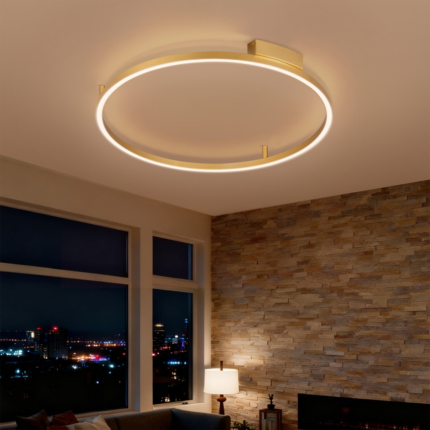 Brilagi - Plafonieră LED dimabilă PORTOFINO LED/60W/230V 3000-6000K Ø 80 cm finisaj auriu + telecomandă