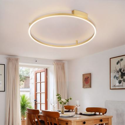 Brilagi - Plafonieră LED dimabilă PORTOFINO LED/60W/230V 3000-6000K Ø 80 cm finisaj auriu + telecomandă