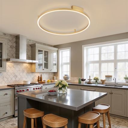 Brilagi - Plafonieră LED dimabilă PORTOFINO LED/60W/230V 3000-6000K Ø 80 cm finisaj auriu + telecomandă