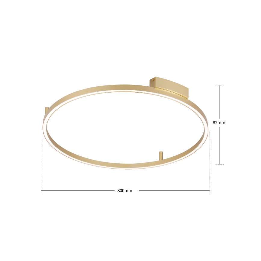 Brilagi - Plafonieră LED dimabilă PORTOFINO LED/60W/230V 3000-6000K Ø 80 cm finisaj auriu + telecomandă