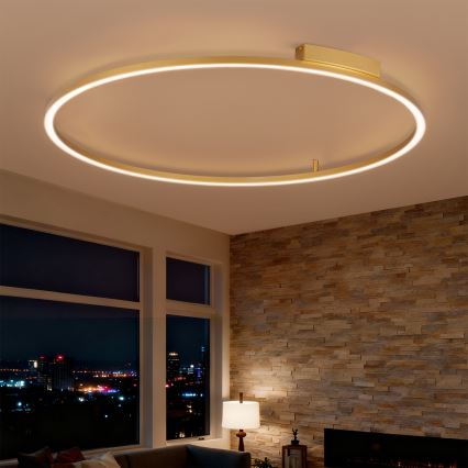 Brilagi - Plafonieră LED reglabilă PORTOFINO LED/85W/230V 3000-6000K Ø 120 cm, finisaj auriu, cu telecomandă