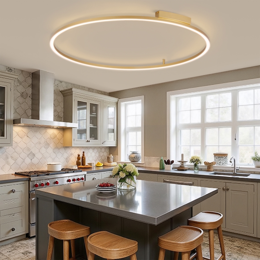 Brilagi - Plafonieră LED reglabilă PORTOFINO LED/85W/230V 3000-6000K Ø 120 cm, finisaj auriu, cu telecomandă