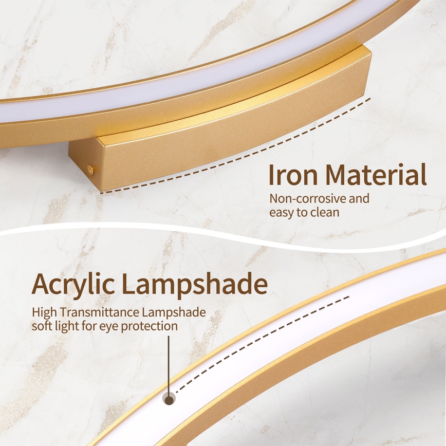 Brilagi - Plafonieră LED reglabilă PORTOFINO LED/85W/230V 3000-6000K Ø 120 cm, finisaj auriu, cu telecomandă