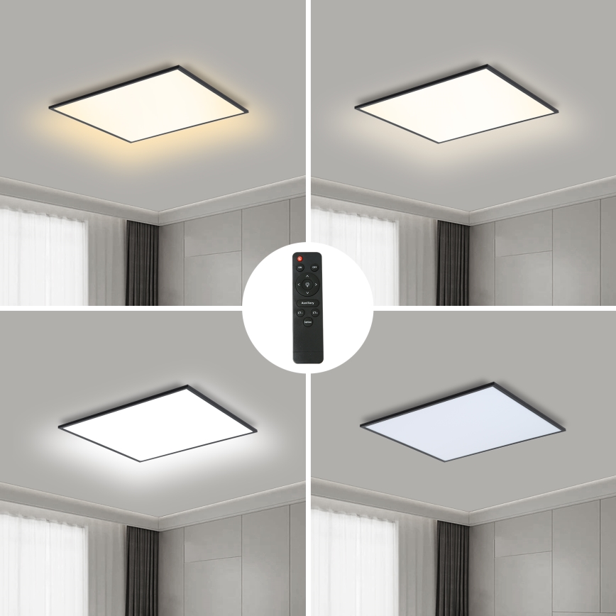 Brilagi - Plafonieră LED reglabilă SLIMFRAME LED/36W/230V 45x45 cm 3000-6000K negru + telecomandă