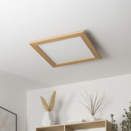 Brilagi - Plafonieră LED reglabilă SLIMFRAME WOOD LED/36W/230V 49,5x49,5 cm 3000-6000K maro + telecomandă