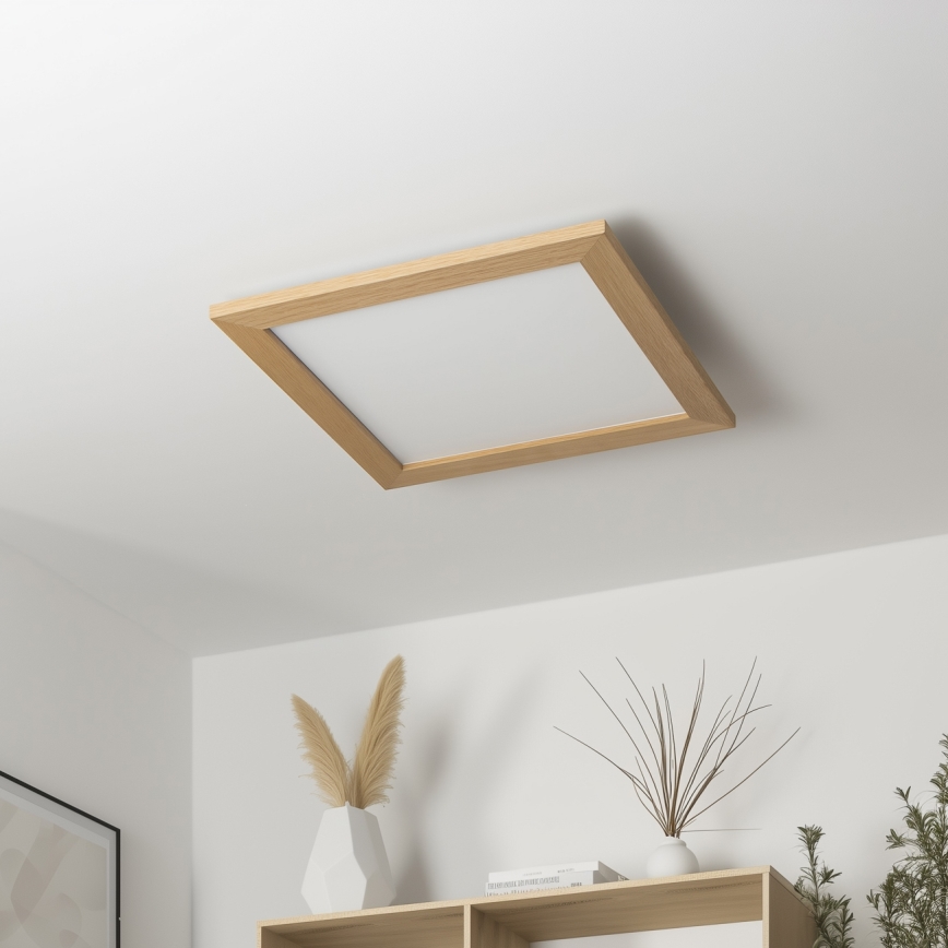 Brilagi - Plafonieră LED reglabilă SLIMFRAME WOOD LED/36W/230V 49,5x49,5 cm 3000-6000K maro + telecomandă
