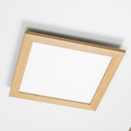 Brilagi - Plafonieră LED reglabilă SLIMFRAME WOOD LED/36W/230V 49,5x49,5 cm 3000-6000K maro + telecomandă