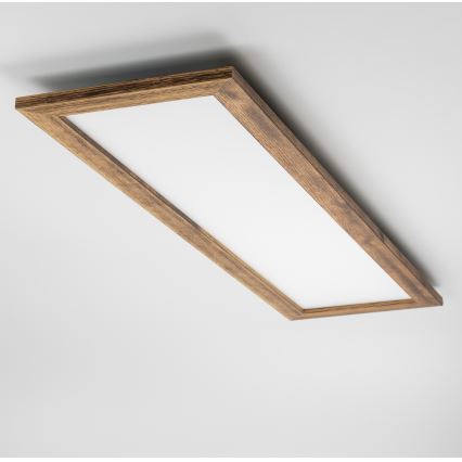 Brilagi - Lampă de tavan LED dimabilă SLIMFRAME WOOD LED/58W/230V 124x33,7 cm 3000-6000K maro + telecomandă