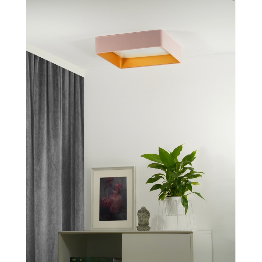 Brilagi - Plafonieră LED dimabilă VELVET SQUARE LED/24W/230V 43x43 cm 3000/4000/6500K + telecomandă roz inclusă