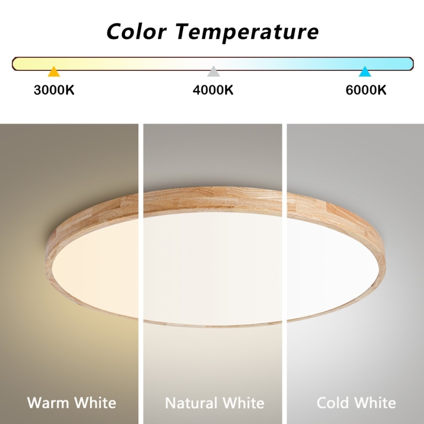 Brilagi - Plafonieră LED dimabilă WOODLINE LED/100W/230V 3000-6000K stejar Ø 80 cm + telecomandă