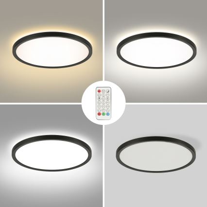 Brilagi - Plafonieră LED RGBW dimabilă ULTRA SLIM LED/18W/230V 2700-6500K Ø 30 cm negru + telecomandă