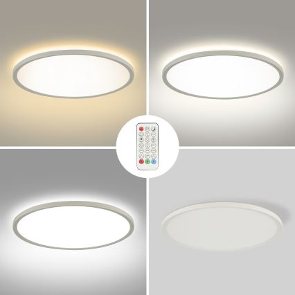 Brilagi - Plafonieră LED RGBW ULTRA SLIM, dimabilă, 18W, 230V, 2700-6500K, Ø30 cm, albă + telecomandă