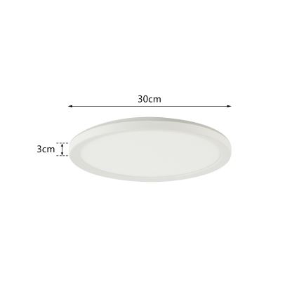 Brilagi - Plafonieră LED RGBW ULTRA SLIM, dimabilă, 18W, 230V, 2700-6500K, Ø30 cm, albă + telecomandă