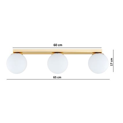 Brilagi - Corp de iluminat tip spot MILO 3xE27/60W/230V, auriu