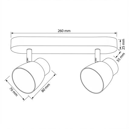 Brilagi - Corp de iluminat tip spot NUGGET 2xGU10/30W/230V, negru/auriu
