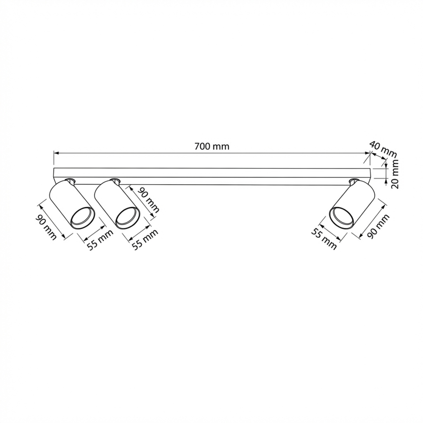 Brilagi - Corp de iluminat tip spot SELE LONG 3x GU10/30W/230V, bej