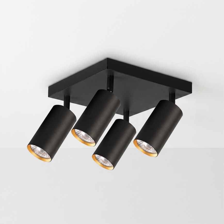 Brilagi - Corp de iluminat tip spot SELE SQUARE 4xGU10/30W/230V negru/auriu