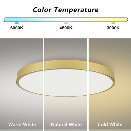 Brilagi - Plafonieră LED reglabilă POOL SMART LED/128W/230V 3000-6000K 100 cm aurie Wi-Fi Tuya + telecomandă